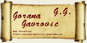 Gorana Gavrović vizit kartica